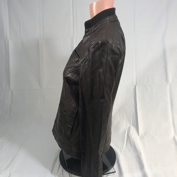 Woman’s Andrew Marc Brown leather jacket M - Picture 4 of 7